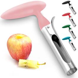 Zulay Kitchen - Premium Apple Corer Tool - Ultra Sharp, Stainless Steel, Serrated Blades for Easy Coring - Pink