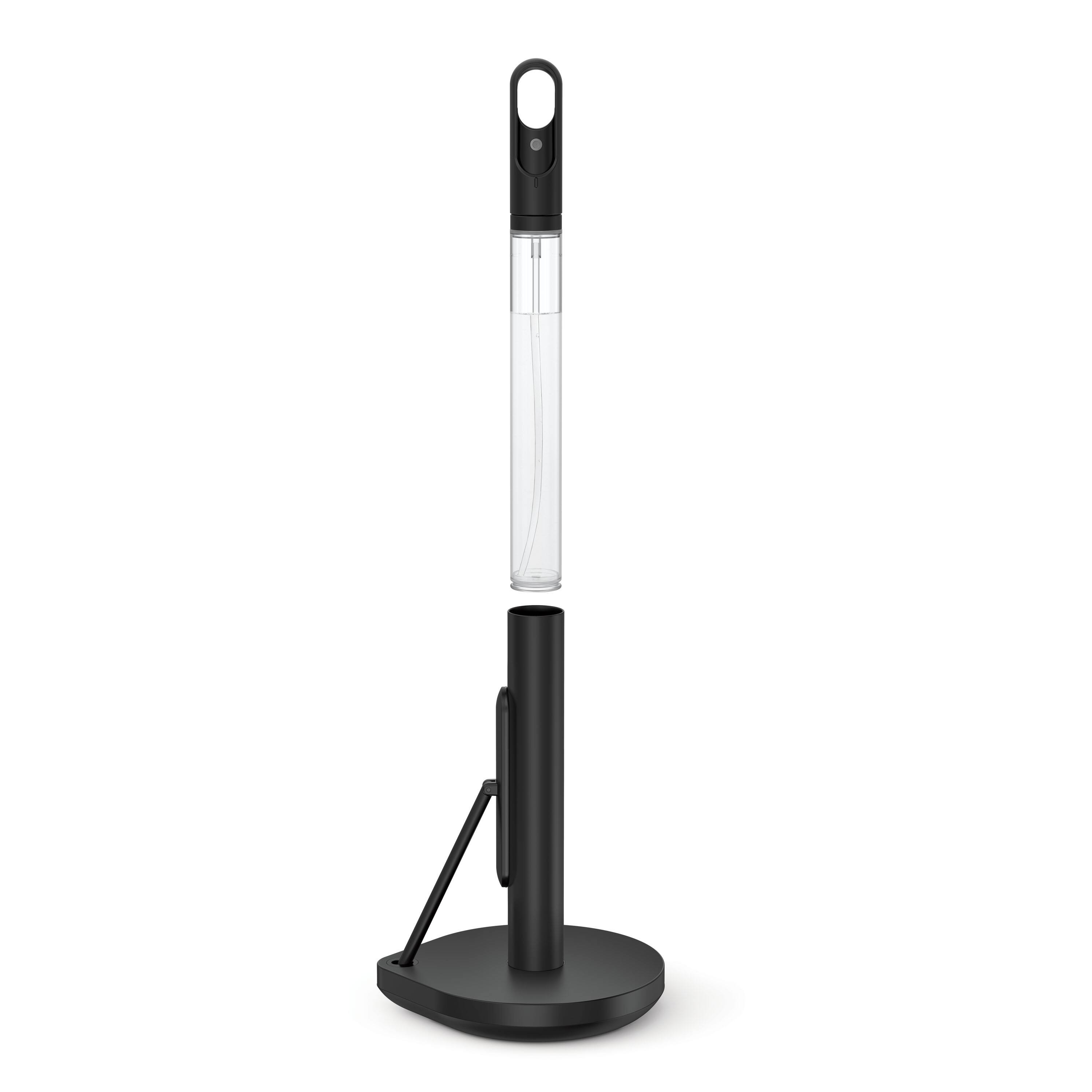 Alt View 4. simplehuman - paper towel holder with spray, black - Black.