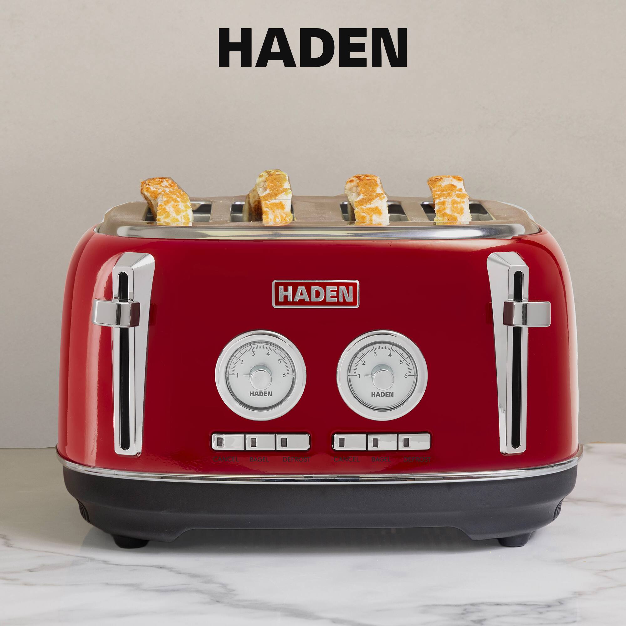 Haden Dorset 1.7 Liter Cordless Electric Kettle and 4 Slice Bread