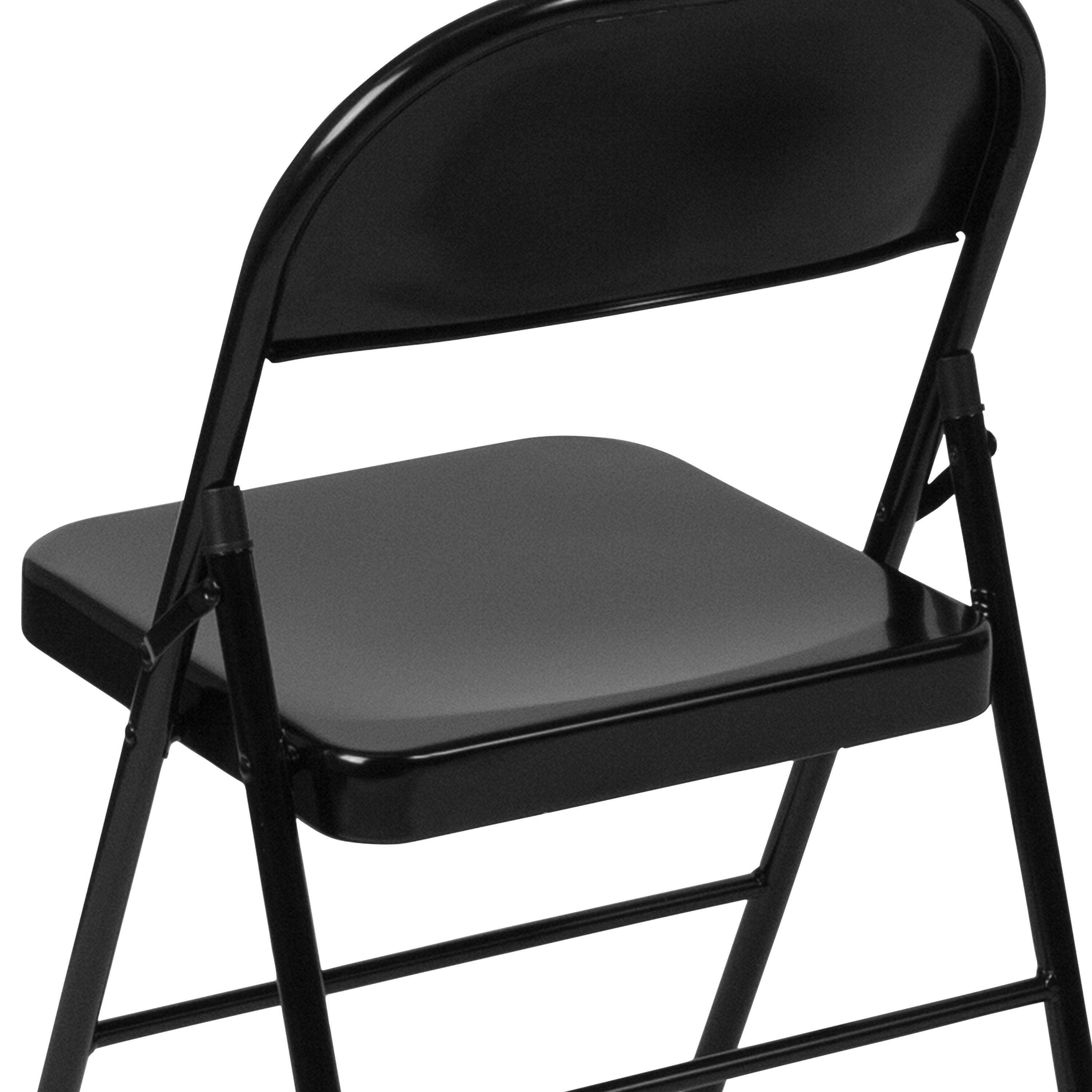 Alt View 10. Emma + Oliver - 2 Pack Home & Office Double Braced Party Events Steel Metal Folding Chair - Black.