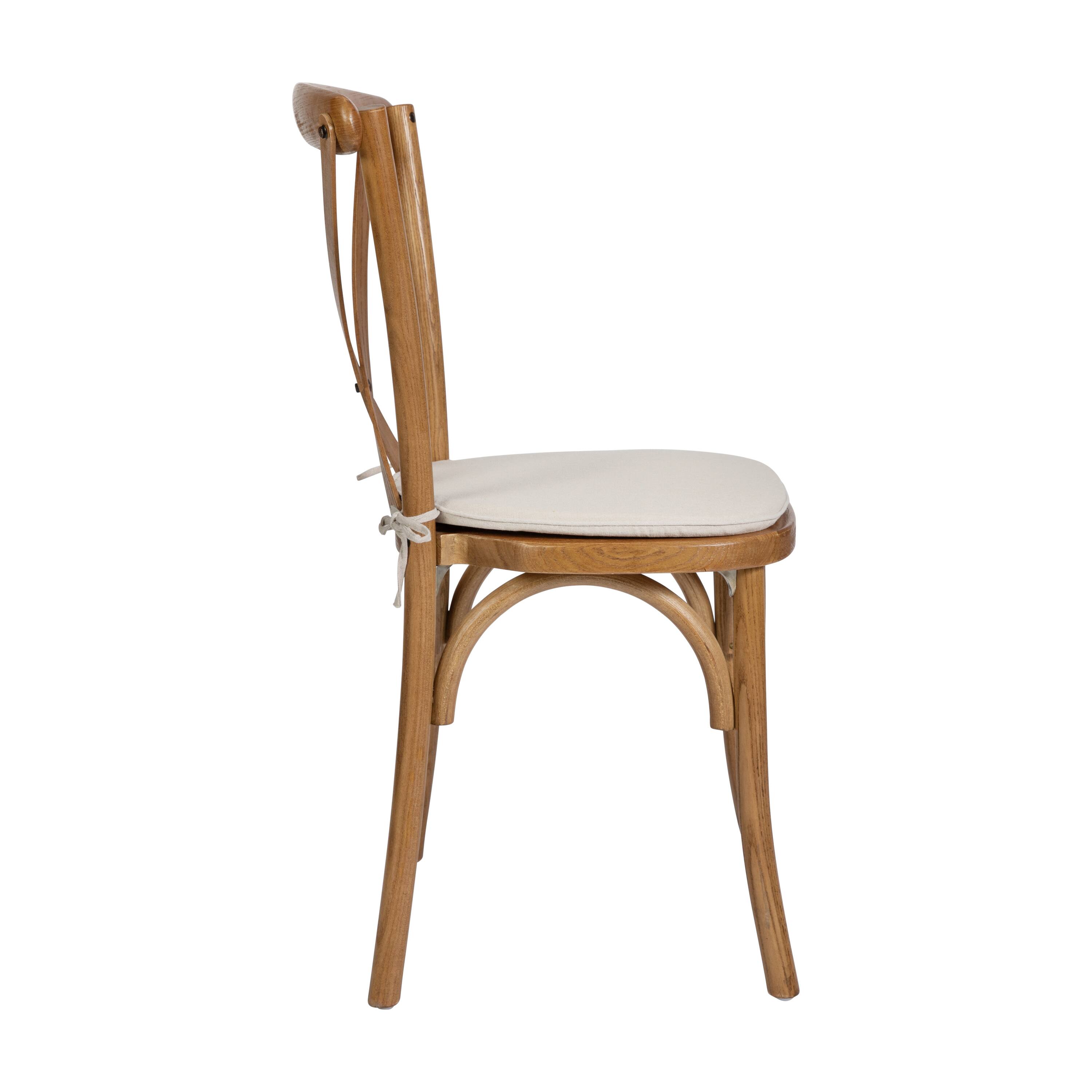 Alt View 6. Emma + Oliver - Stackable Wood Cross Back Dining Chair with Cushion - Pecan.