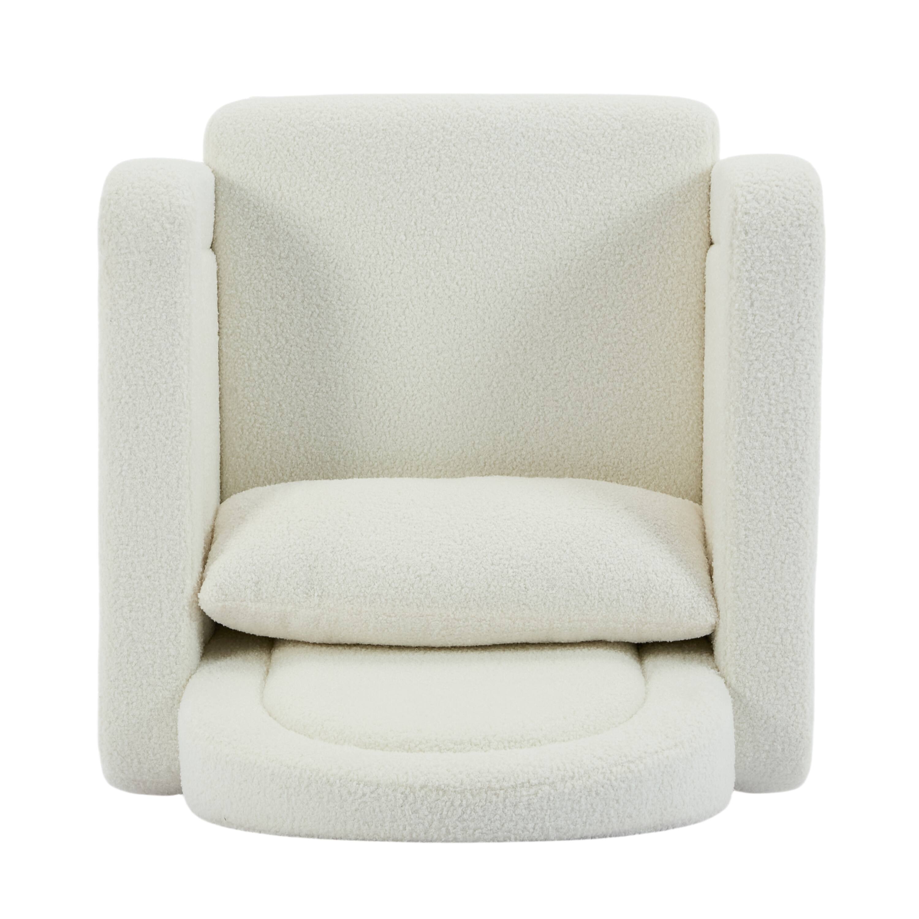 Alt View 6. GOODSILO - Accent Rocking Chair with Pillow, Ultimate Comfort for Your Home, Teddy Velvet - Cream White.