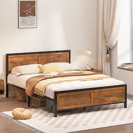 Dyonery - Dyonery's retro-style board bed frame is suitable for mattresses ranging from 10 inches to 14 inches in height - wood