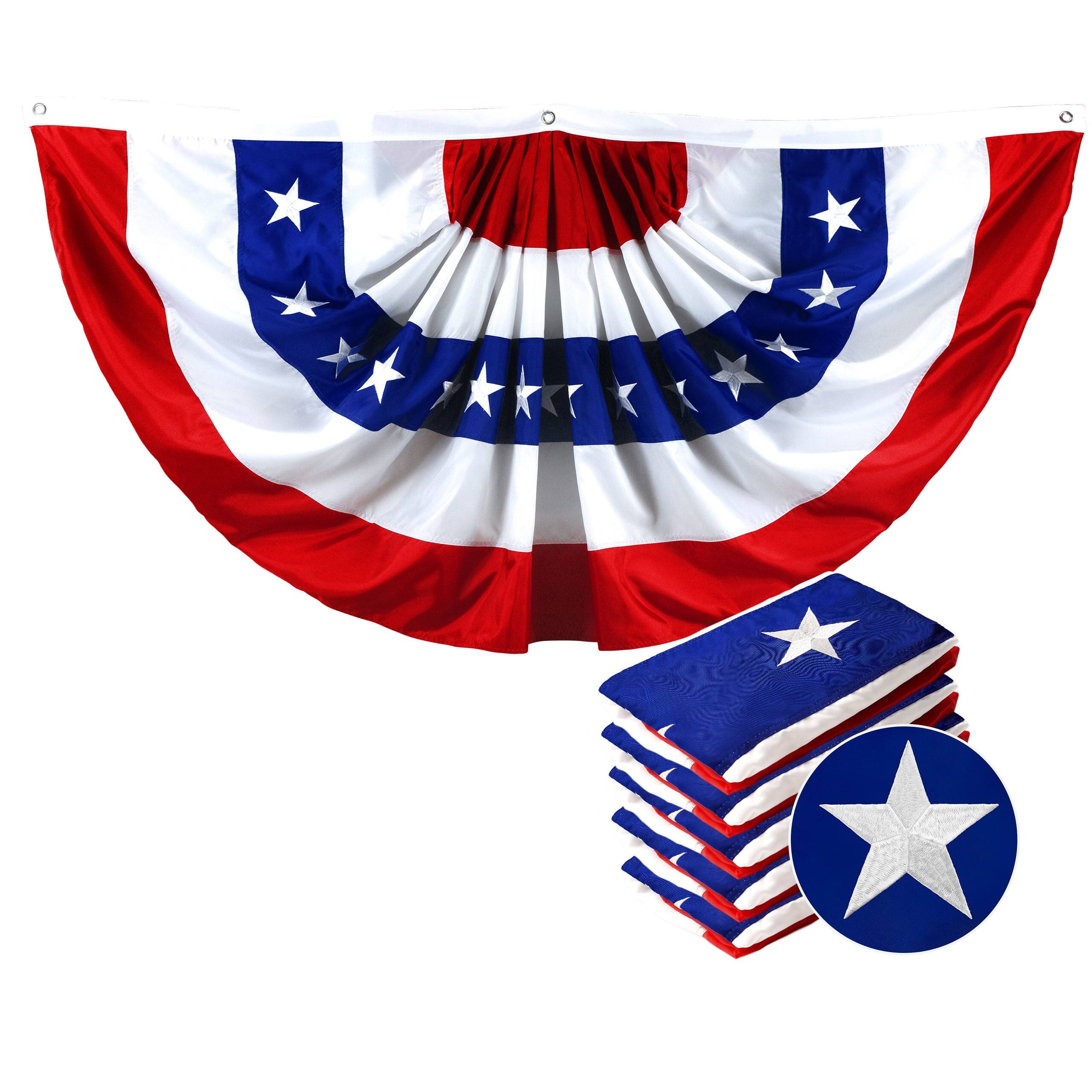 Front. G128 - Fan Flag 1.5x3FT 5-Pack Embroidered Polyester By G128 - Assorted Colors.