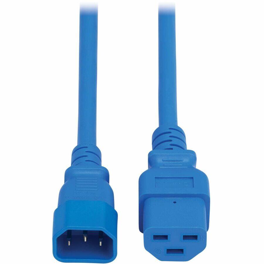 Alt View 3. Tripp Lite - Eaton Tripp Lite Series Power Cord, C14 to C21 - Heavy-Duty, 15A, 250V, 14 AWG, 2 ft. (0.6 m), Blue - For Computer - Blue.
