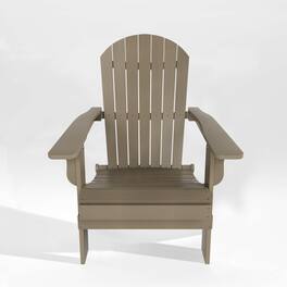 WestinTrends - Tuscany HIPS Outdoor Patio Folding Adirondack Chair - Taupe