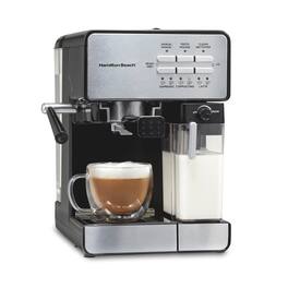 Hamilton Beach - Slide & Lock™ Espresso Maker with Automatic Milk Reservoir - Black
