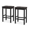 Front. Costway - Set of 2 Rubber Wood Bar Stools 24" Counter Height Stool with Padded Seat, Footrest - Brown & Black.