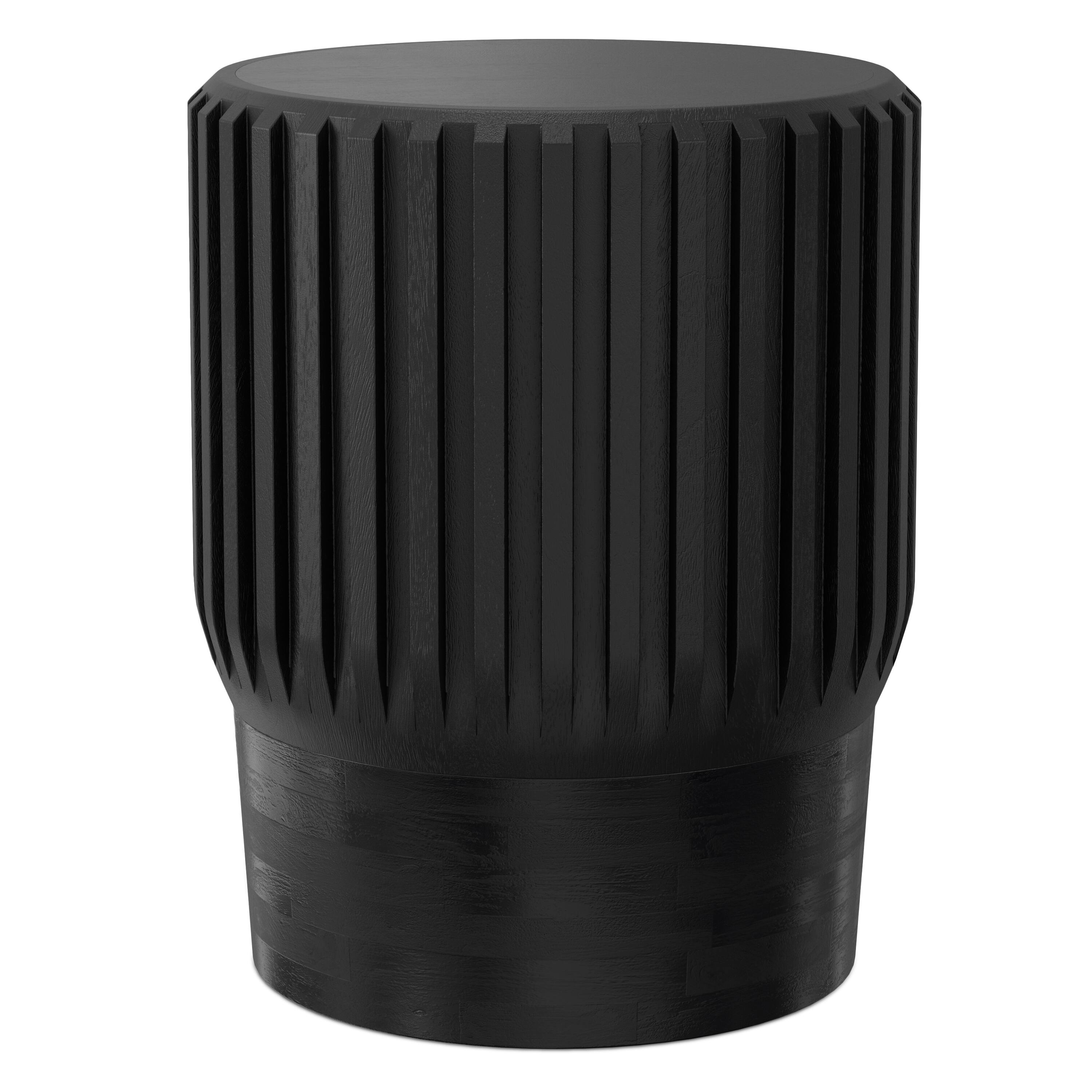 Alt View 2. Simpli Home - Lyall 16 inch Wide Solid Mango Contemporary End Table in Black, Assembled - Black.