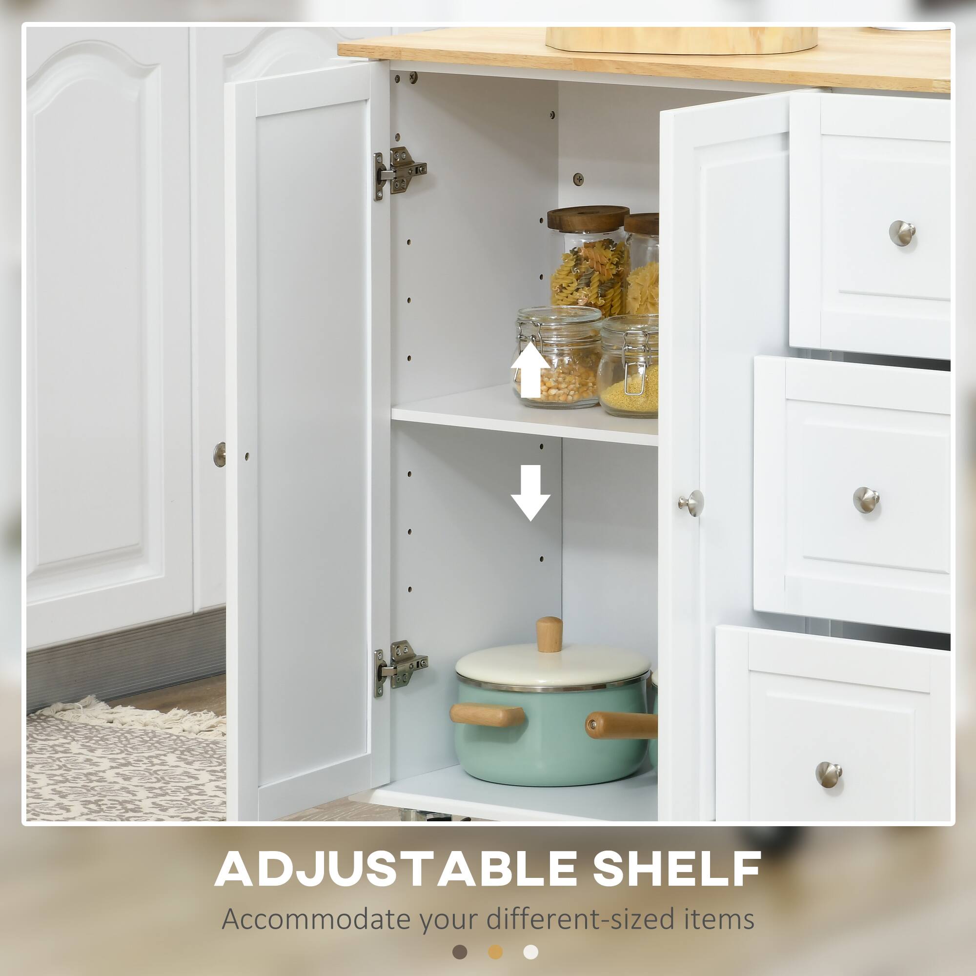 ADJUSTABLE SHELF  
Accommodate your different-sized items