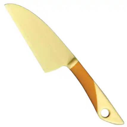 Front. Norpro - Cheese Knife, Works with Cheese, Cakes, Eggs, Desserts, Fois Gras, and more - Yellow.