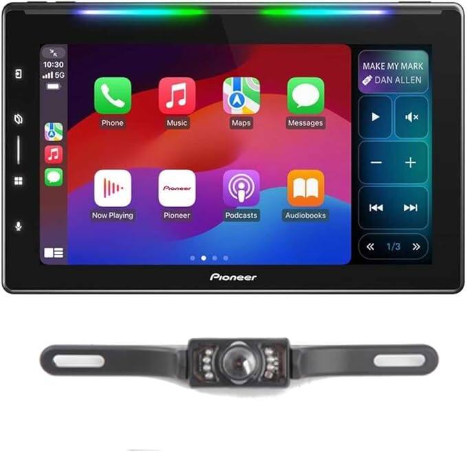 Pioneer - DMH-WT6000NEX 10.1" Single DIN Digital Multimedia Receiver Bundled with + (1) License Plate Camera - Black