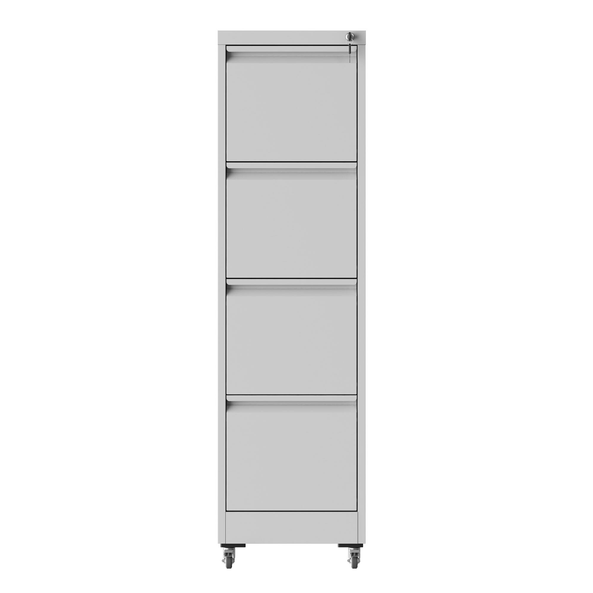 Alt View 9. GOODSILO - Heavy-Duty 4 Drawer Locking Vertical File Cabinet with Wheels for Office and Home Document Storage - White.
