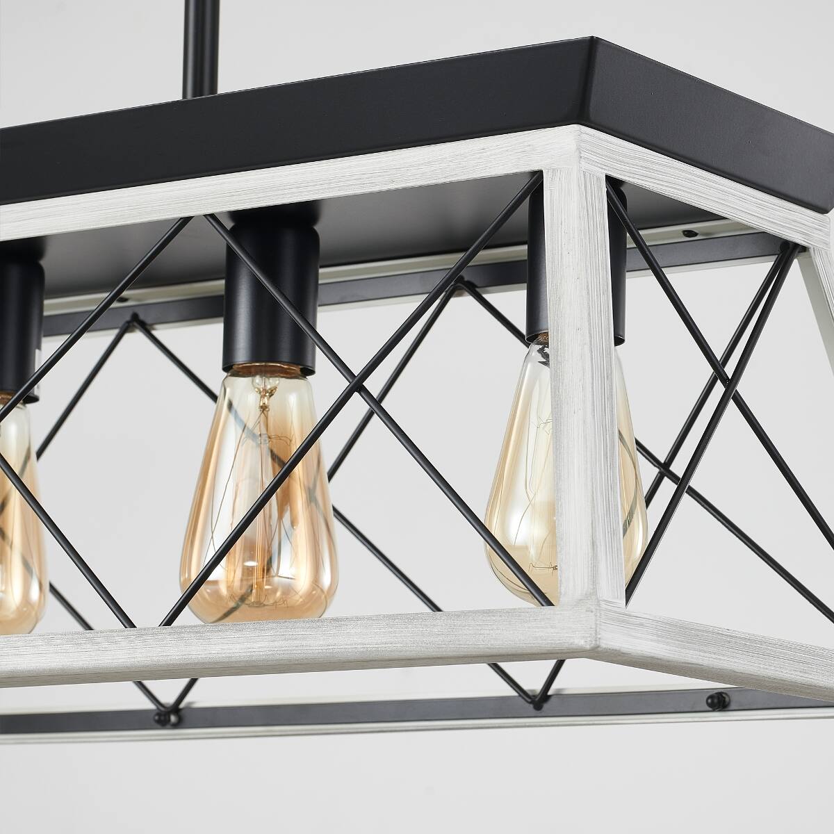 Alt View 6. Loheer - Loheer 5 Light Farmhouse Chandelier White Iron Dining Room Pendant Light for Kitchen Island.