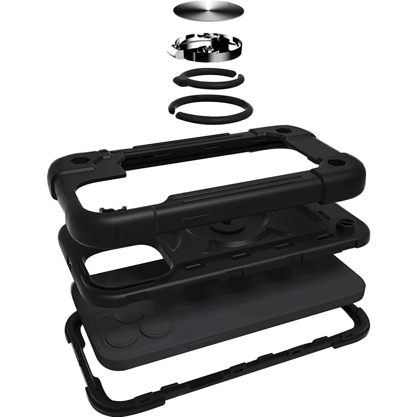 Alt View 11. SaharaCase - DualShock Series Case for Apple iPhone 14 Pro - Black.