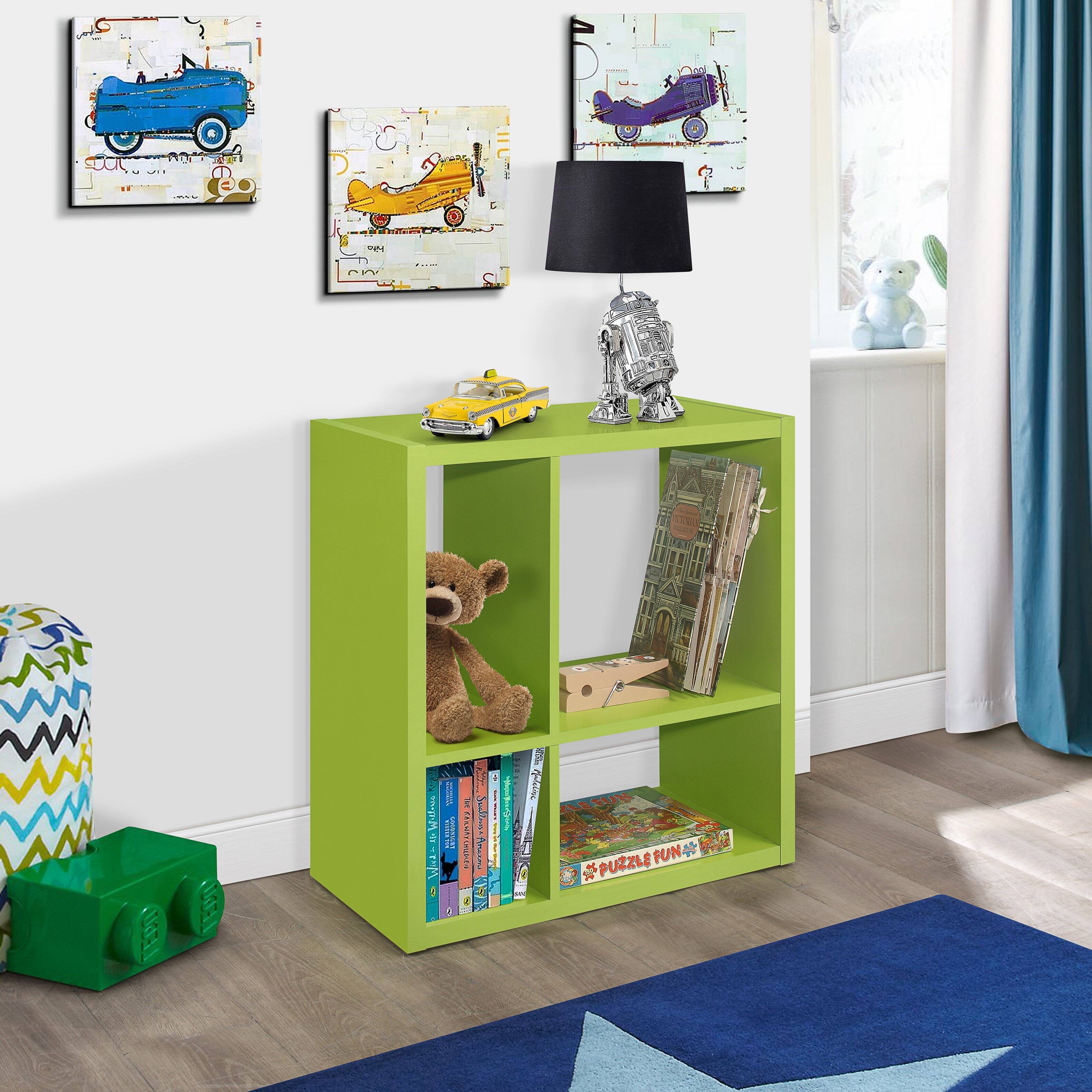 Kings Brand Furniture - Katelyn 4-Cube Bookcase/Organizer - Green