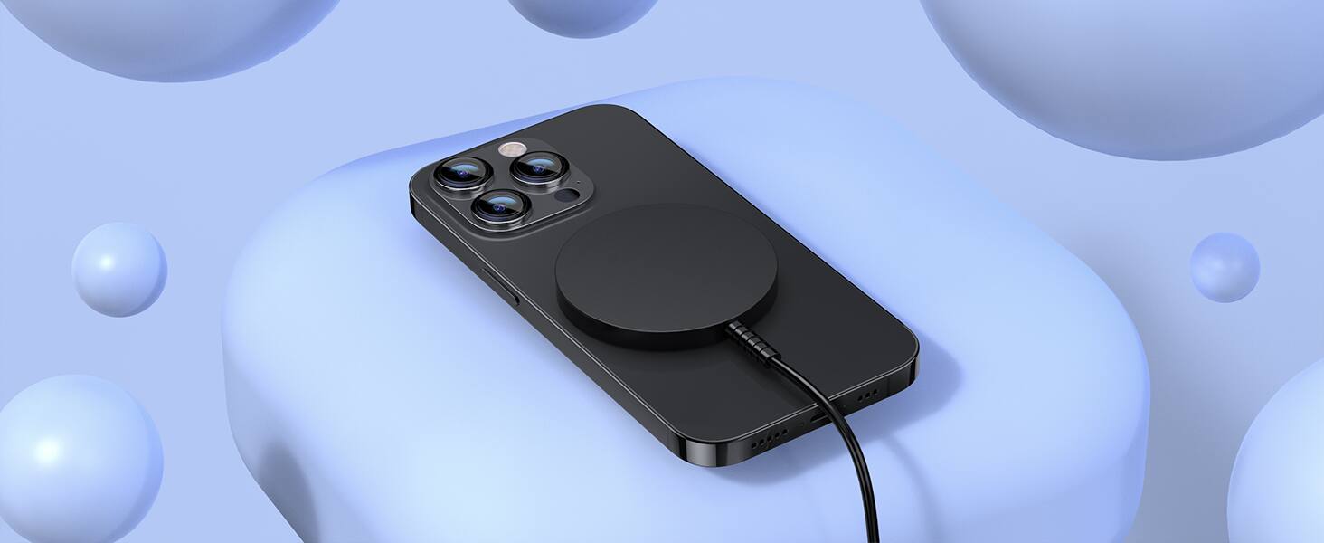 Alt View 4. Core Tech - Magnetic Wireless Charging Pads with USB-C Cables and USB-A Adapters, 2-Pack - Black.