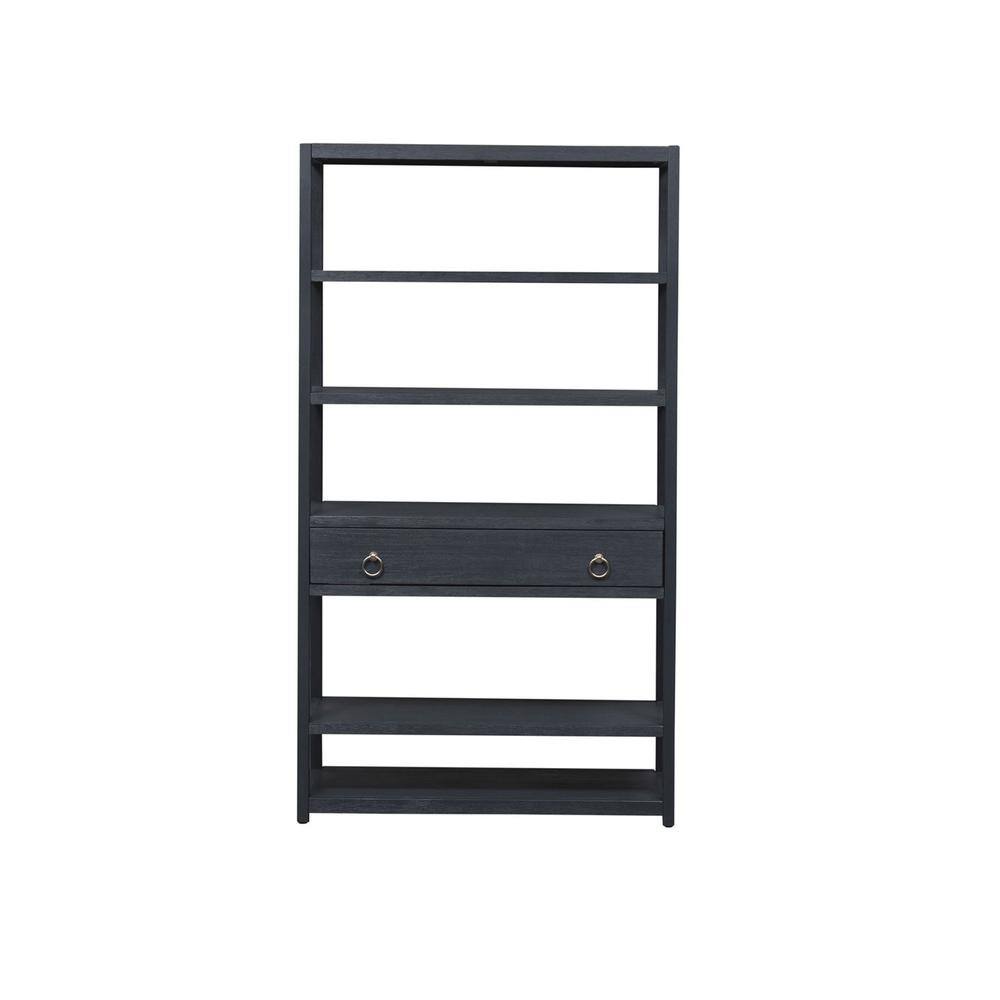 Back. Liberty Furniture Industries - East End Accent Bookcase in Wirebrushed Denim - Blue.