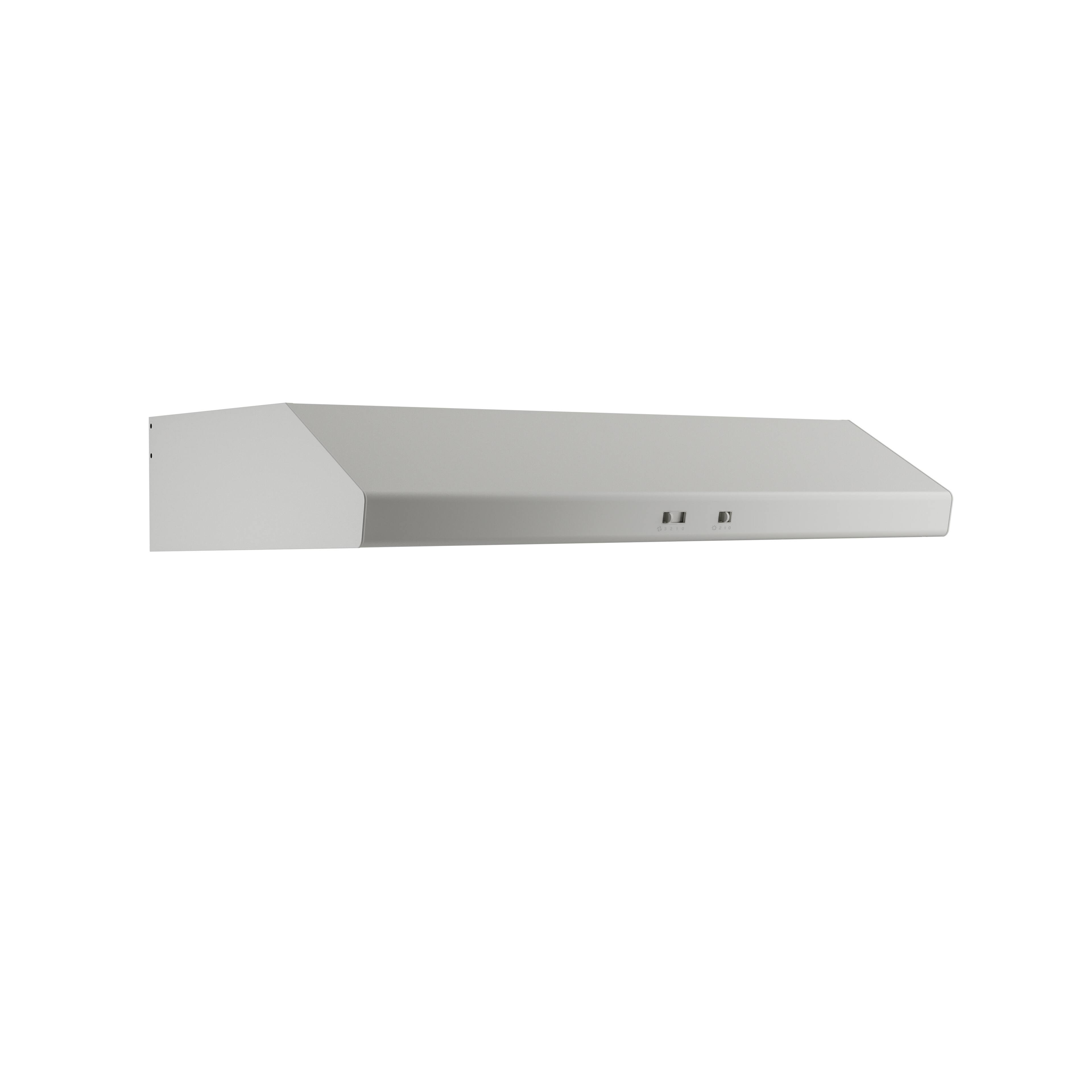 Left. Zephyr - Cyclone 30 in. 600 CFM Under Cabinet Range Hood - White.