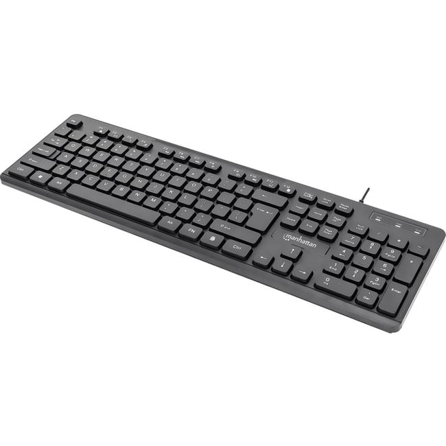 Manhattan - Wired Office Keyboard - Cable Connectivity - USB Type A Interface - 104 Key(s) - Windows 11, Windows 10 - Black