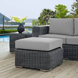 Summon Outdoor Patio Sunbrella® Ottoman by Modway - Canvas Gray