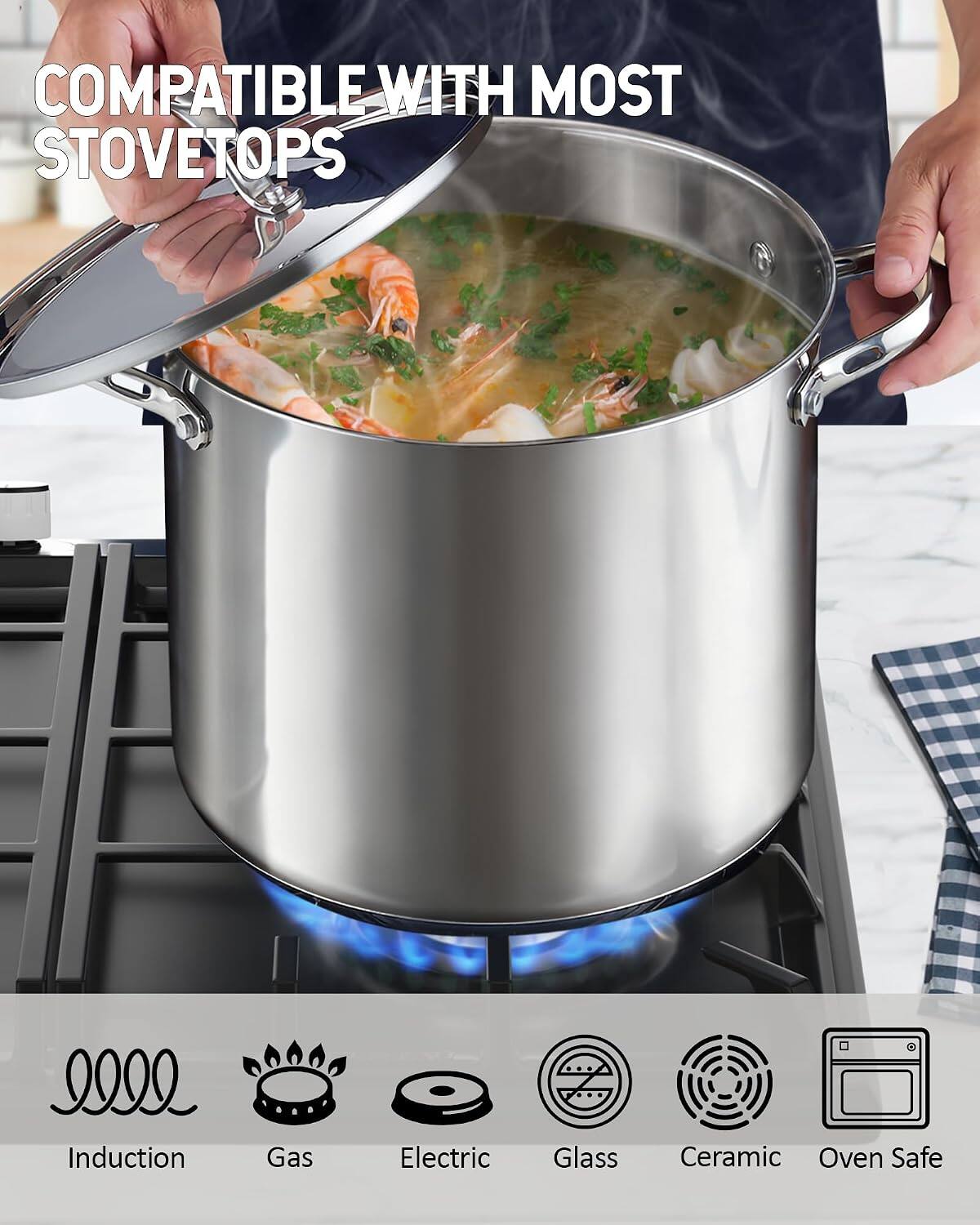 COMPATIBLE WITH MOST STOVETOPS

2022 Induction Gas Electric Glass Ceramic Oven Safe