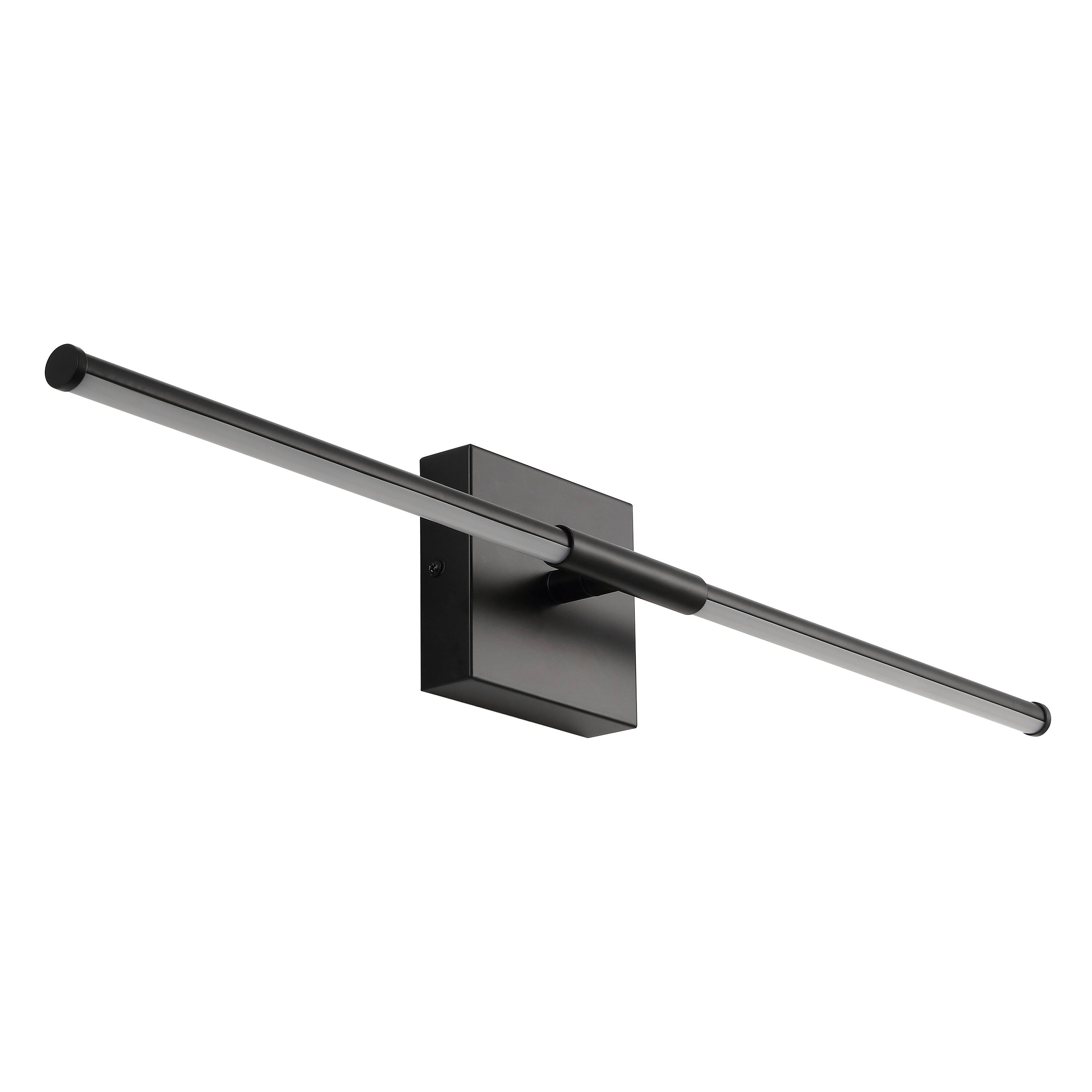 Alt View 10. Jonathan Y - McKenna 28" Modern Minimalist Adjustable Dimmable Integrated LED Metal Wall Sconce, Black - Black.