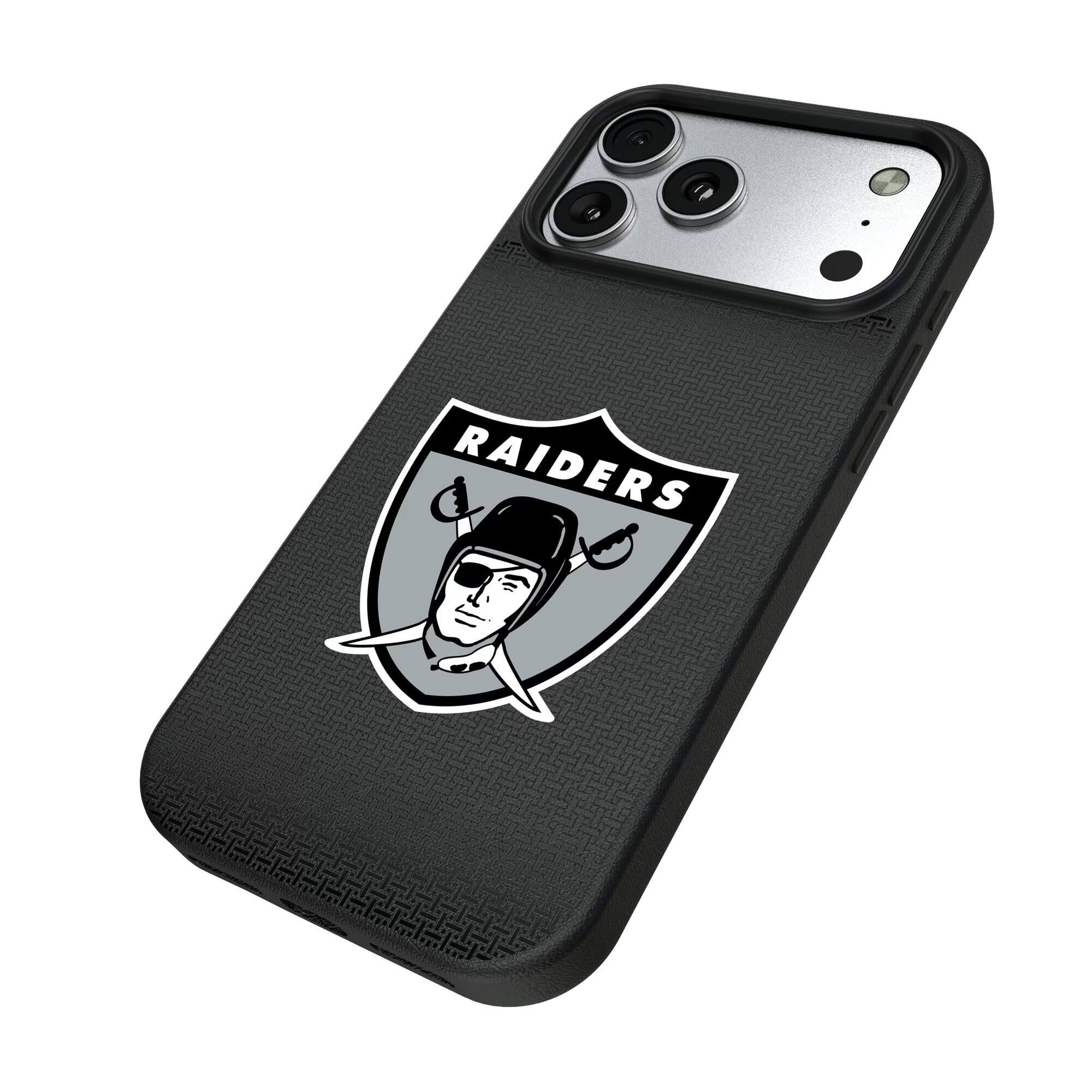 Alt View 1. Keyscaper - Oakland Raiders Linen Logo iPhone Magnetic Bump Case - 15 - Black.