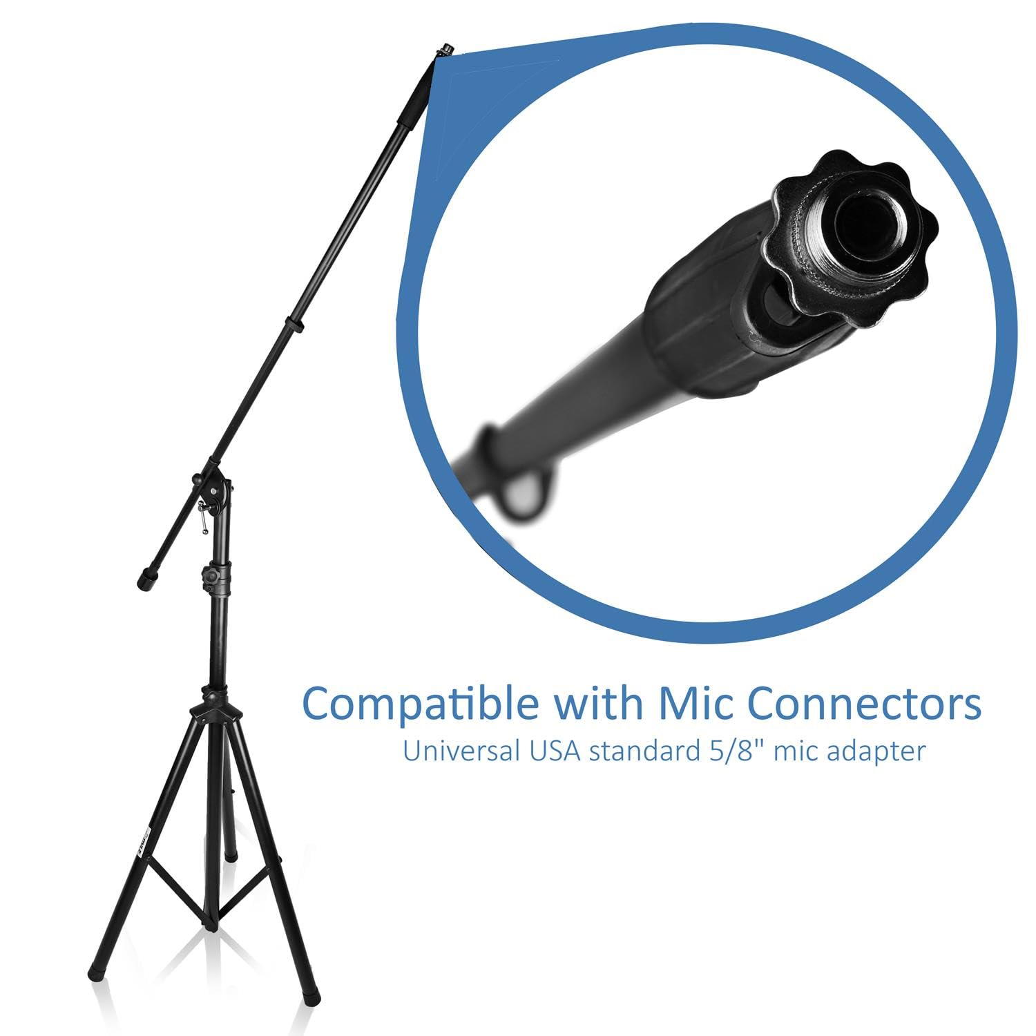 Compatible with Mic Connectors  
Universal USA standard 5/8" mic adapter