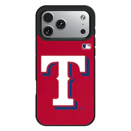 Keyscaper - MLB - Texas Rangers Personalized Bump Case with 8.2ft Drop Protection - 16 Plus - Multicolor