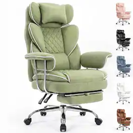 Celtoss - Executive Office Chair, Ergonomic Big and Tall Heavy Duty Computer Desk Chair, High Back with Lumbar Support - Fabric - Green
