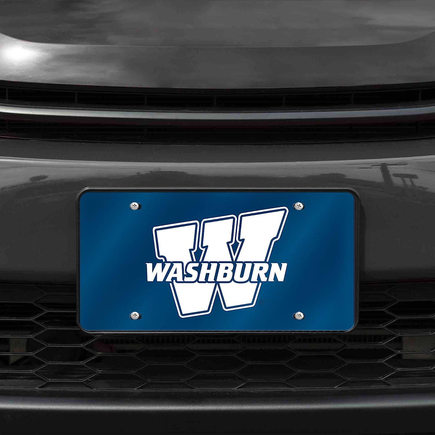 Alt View 1. Rico Industries - Washburn Ichabods Blue Mirrored Laser Cut License Plate Laser Tag - Multi.