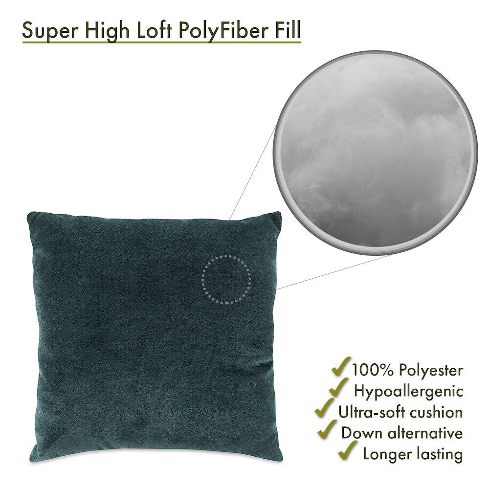Super High Loft PolyFiber Fill

- 100% Polyester
- Hypoallergenic
- Ultra-soft cushion
- Down alternative
- Longer lasting