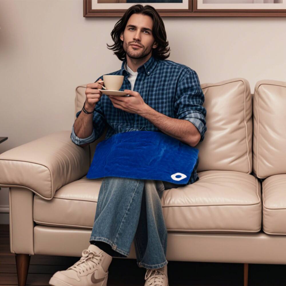 Alt View 4. SKONYON - Weighted Electric Heating Pad with Dual Vibration Units Adjustable Warmth for Neck Shoulder Waist and Leg Comfort.