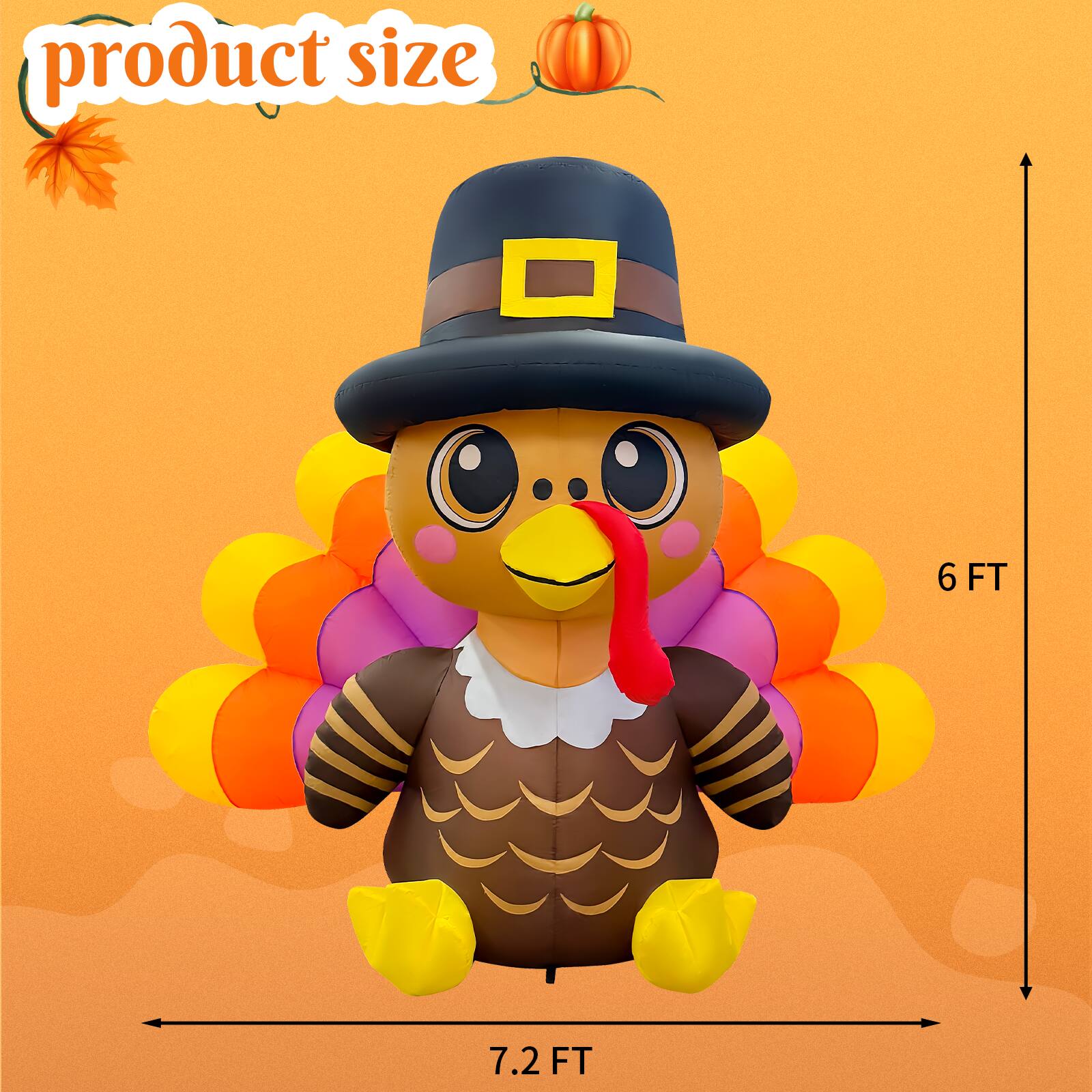 product size  
6 FT  
7.2 FT