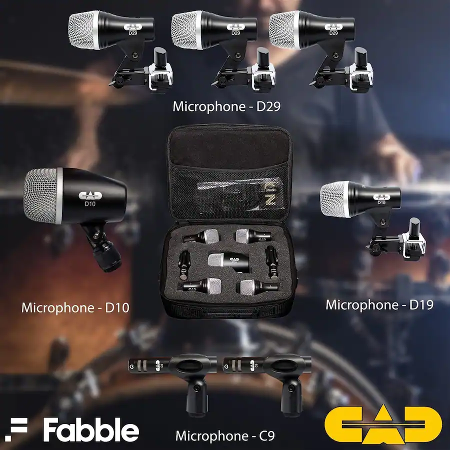Dynamic Mic Instrument CAD Audio Stage7 Drum Mic Bundle: 7 Piece Kit, 7x 10ft XLR Cables ...