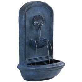 Sunnydaze - Seaside Polystone Outdoor Wall Fountain - Lead