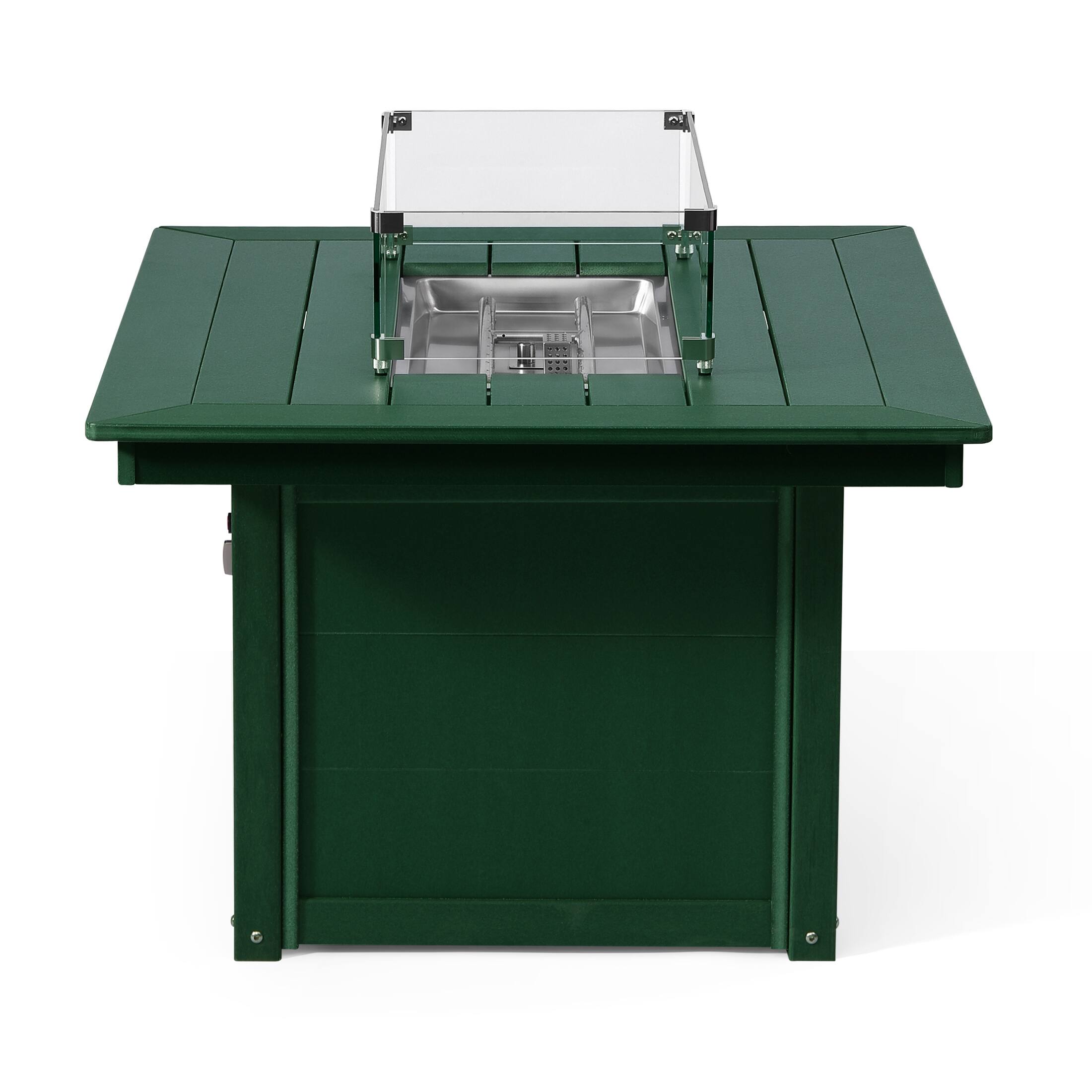 Alt View 1. WestinTrends - WestinTrends Helios 46" Modern Outdoor 55,000 BTU Patio Gas Propane Rectangle Deck Fire Pit Table - Dark Green.