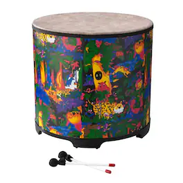 Remo - Kids Percussion 22-Inch Gathering Drum with Pre-Tuned Skyndeep Head and Rainforest Finish