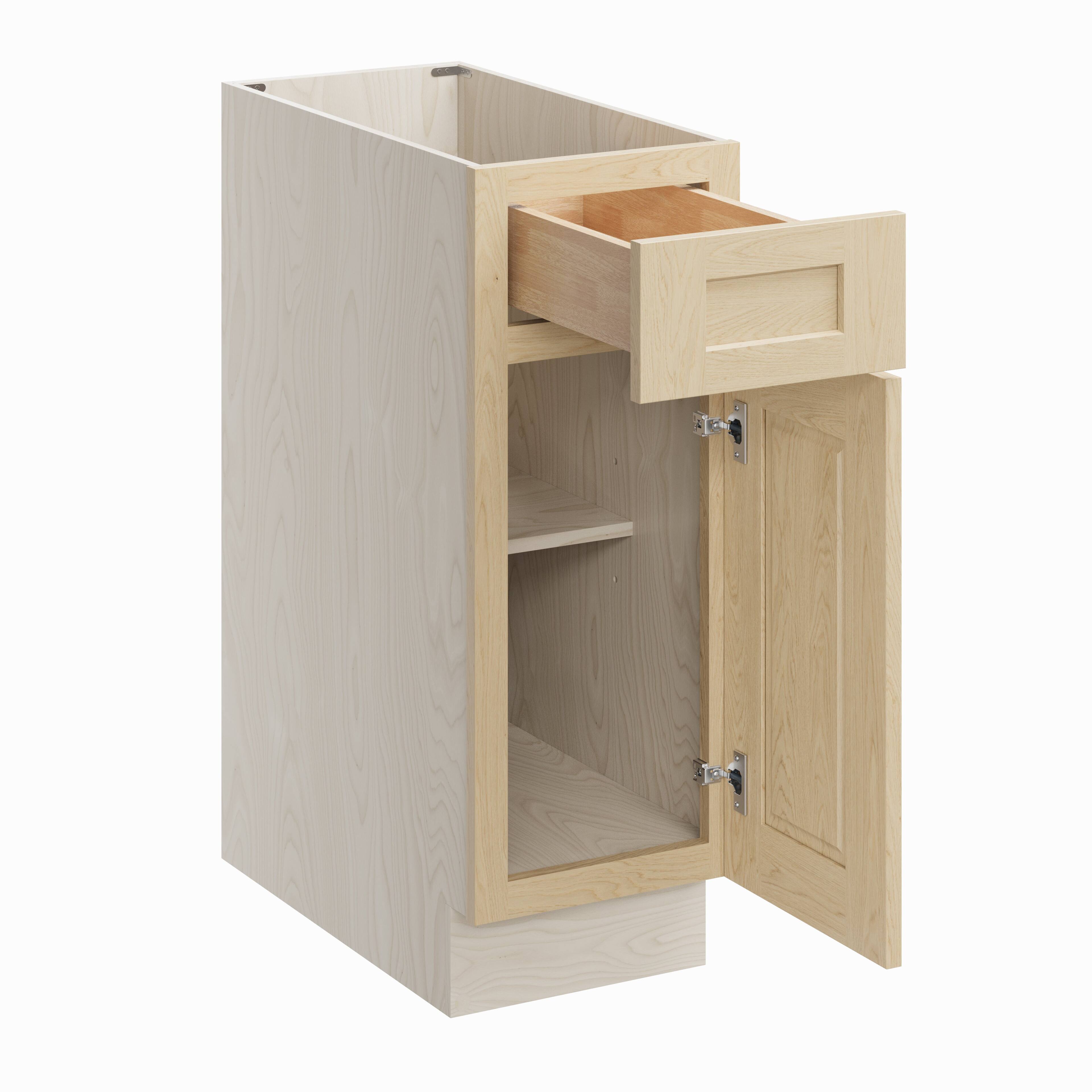 Alt View 1. Boyel Living - 12 Inch Versa Shaker Natural Wood Base Cabinet Unfinished Paint Ready - Versa Shaker.