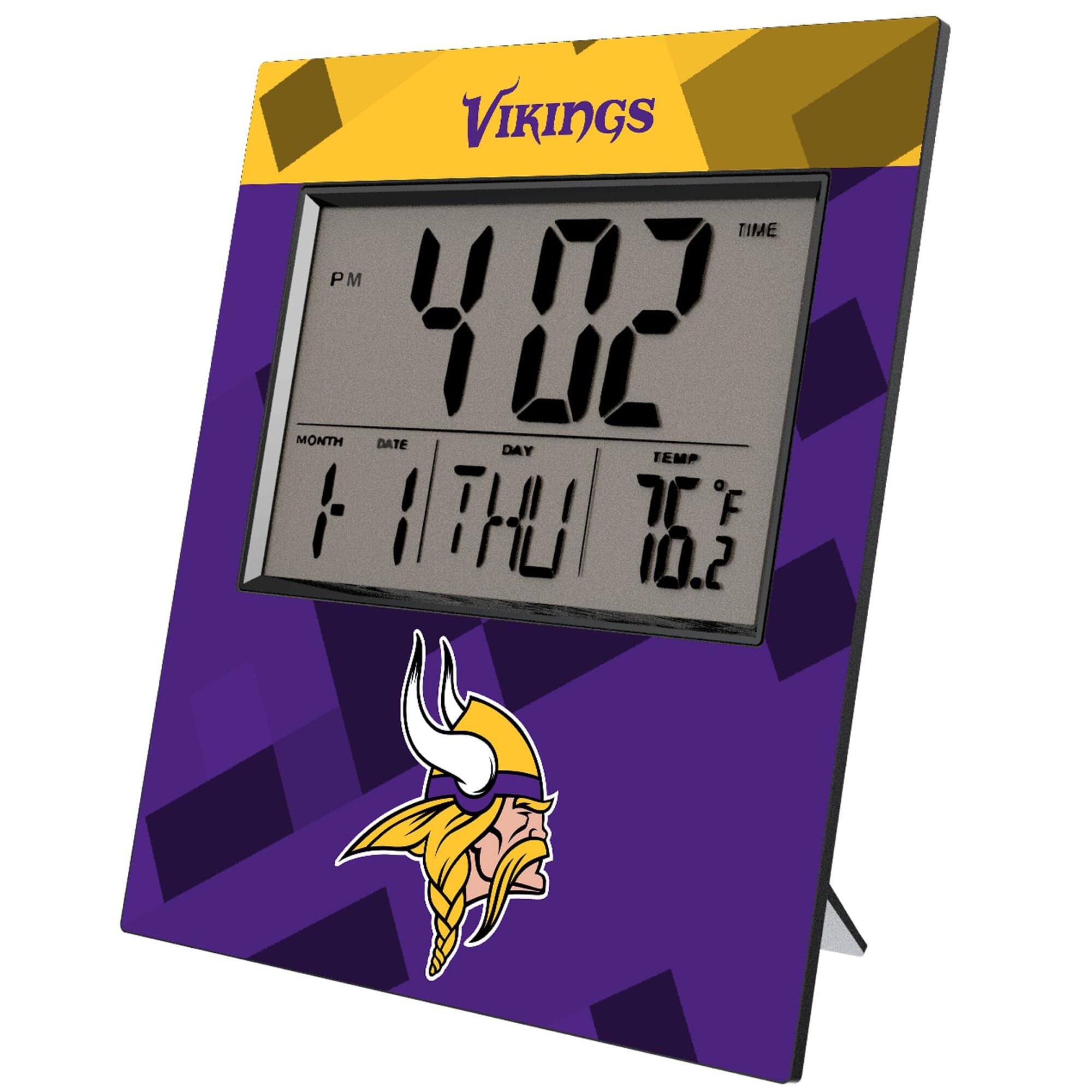 Keyscaper - Minnesota Vikings Color Block Digital Desk Clock - Multicolor