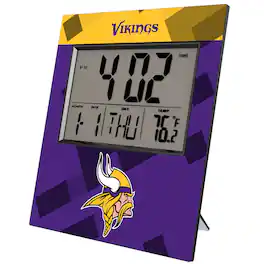 Keyscaper - Minnesota Vikings Color Block Digital Desk Clock - Multicolor