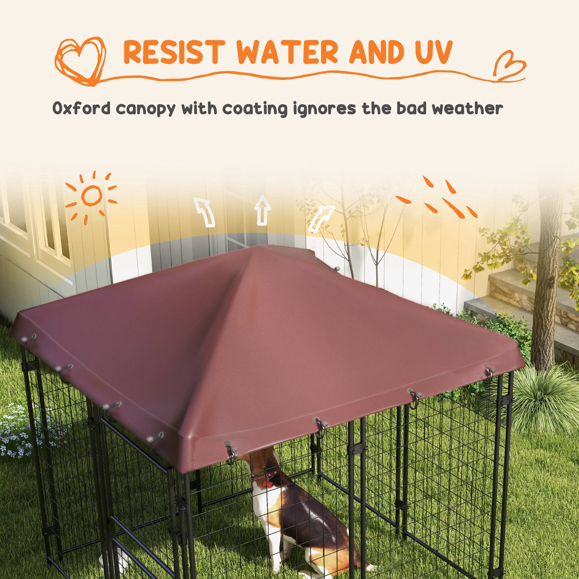 RESIST WATER AND UV  
Oxford canopy with coating ignores the bad weather
