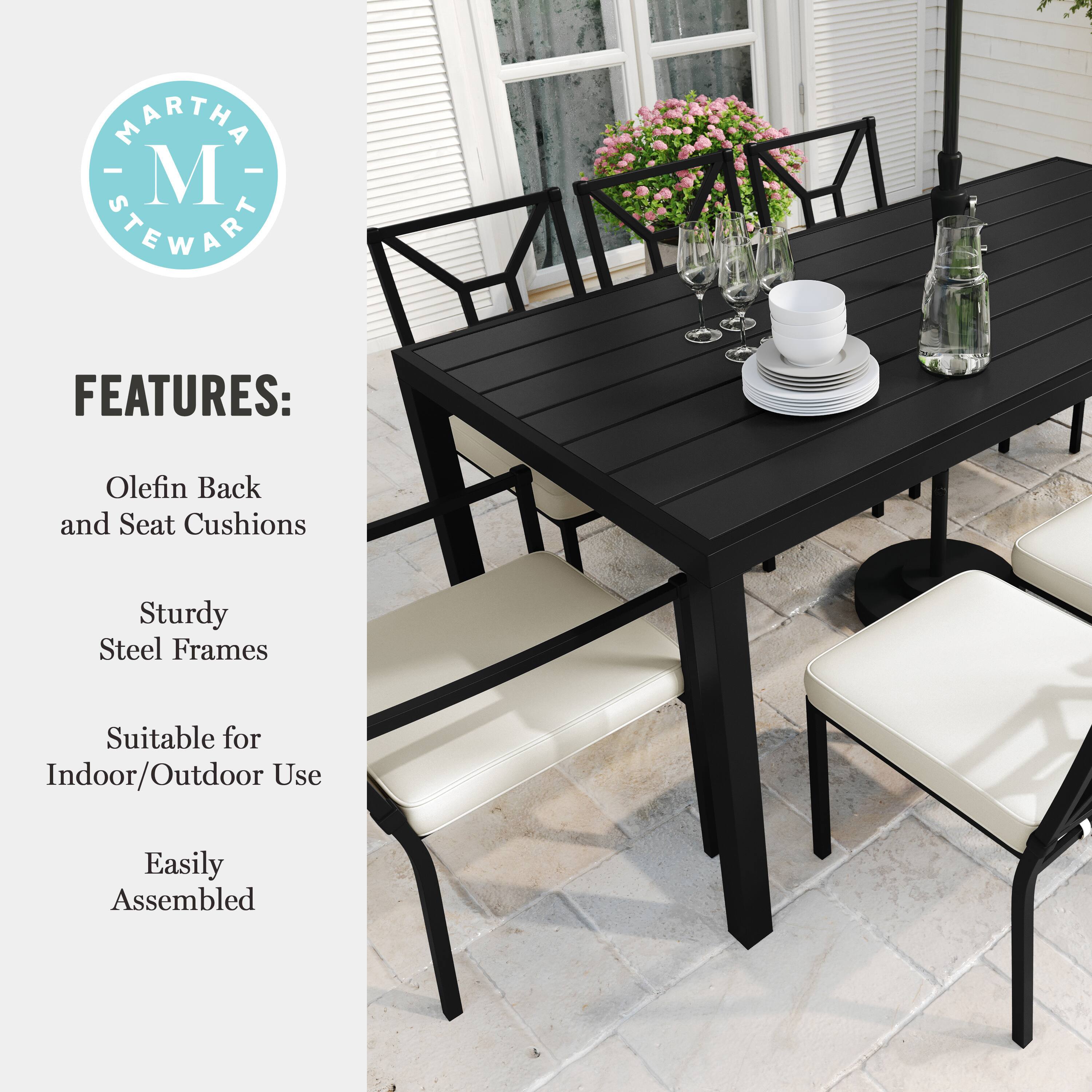 MARTHA STEWART

FEATURES:
- Olefin Back and Seat Cushions
- Sturdy Steel Frames
- Suitable for Indoor/Outdoor Use
- Easily Assembled