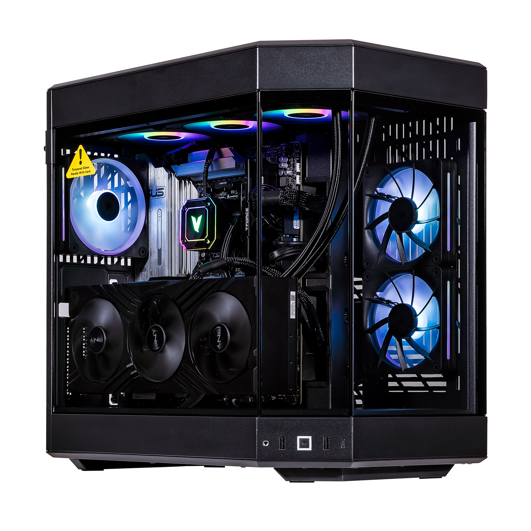 Velztorm - Praetix 3D Desktop PC (AMD Ryzen 7 9800X3D, 64GB DDR5, 2TB PCIe SSD + 6TB HDD, RTX 5080, Win 11 Pro) - Black