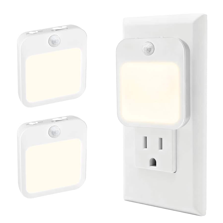 Viviendo - Plug-In Motion Sensor Night Light, Dusk-to-Dawn LED with Stepless Dimming, Energy-Saving