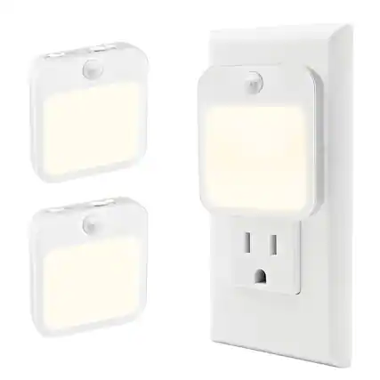 Front. Viviendo - Plug-In Motion Sensor Night Light, Dusk-to-Dawn LED with Stepless Dimming, Energy-Saving.