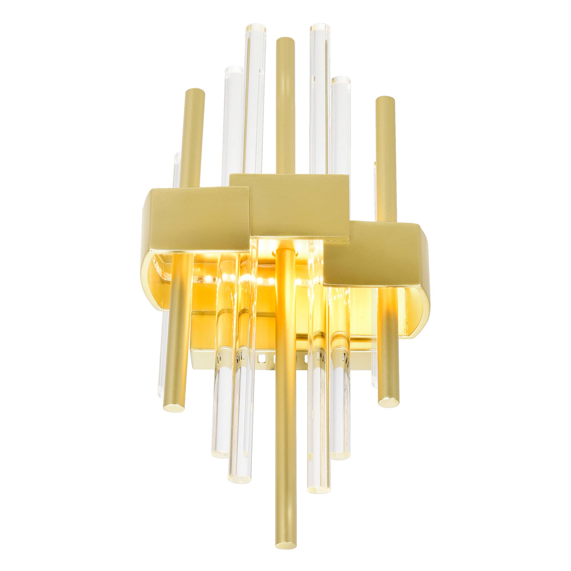 Left. CWI Lighting - Millipede 7 in LED Satin Gold Wall Sconce - Satin Gold.