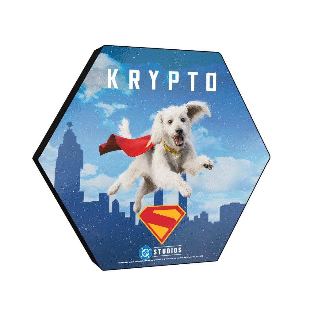 Trend Setters - Superman (2025) (Krypto in the Sky) 11.5" X 10" KNEXAGON Wood Print - Multicolor