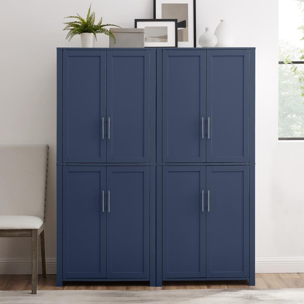 Alt View 5. Crosley Furniture - Savannah 2-Piece Kitchen Storage Pantry Set - 2 Pantries - Navy.